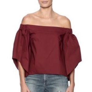 ✨SOLD✨L'atiste Burgundy Split Back Blouse
